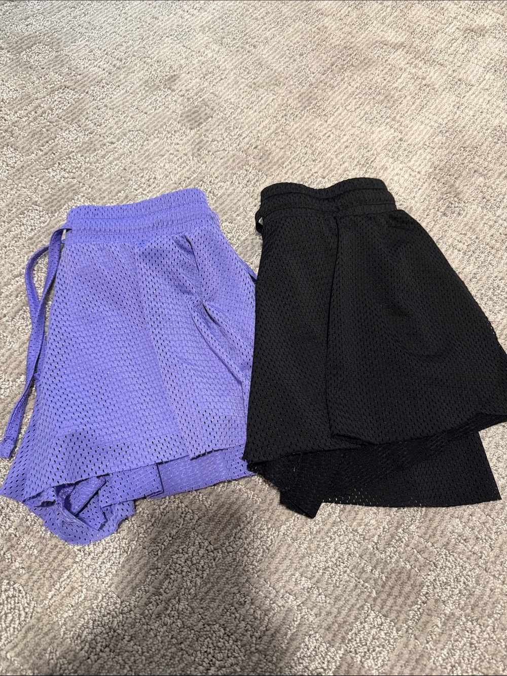 Girls Mesh Lounge Shorts - Purple/Black, size 12